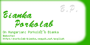 bianka porkolab business card